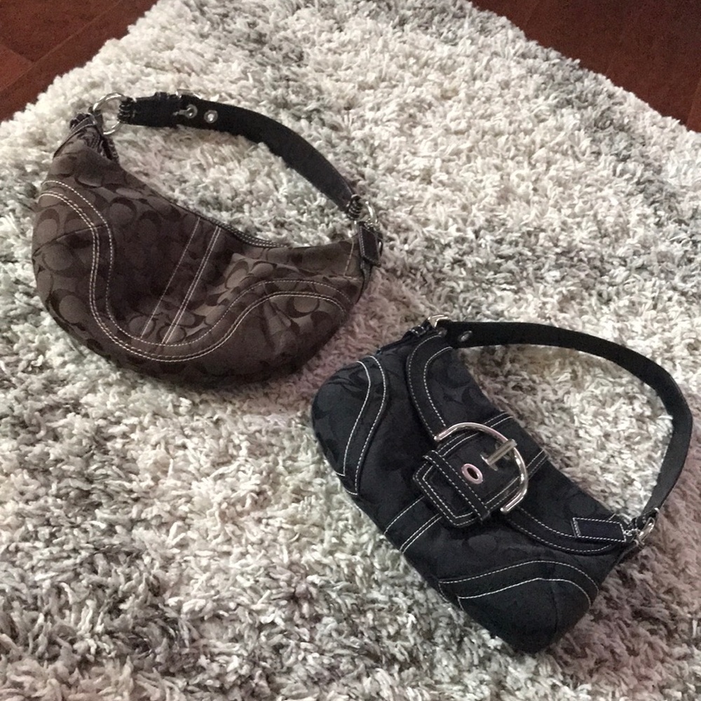 Coach shoulder bags brown and black